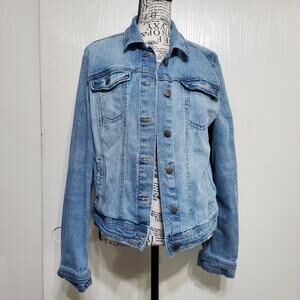 Universal Thread Freeborn Jacket Womens M Blue Jean Denim Trucker Button Pockets